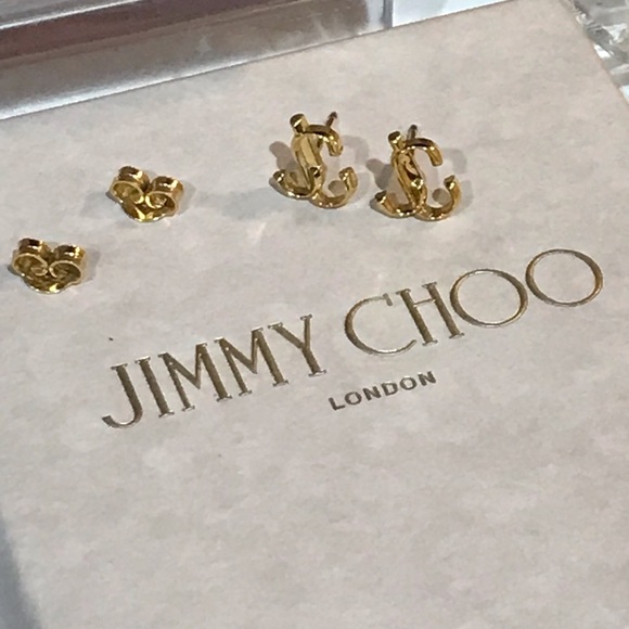 NIB Jimmy Choo Signature Logo Stud Earrings ✨🤩 - Picture 4 of 17
